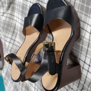 Black Block Heel Sandals Size 6.5